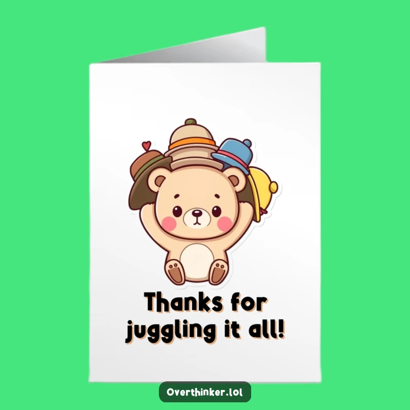 Free Printable Bear Thank You Card - Hilarious Downloadable Gift for Expressing Gratitude