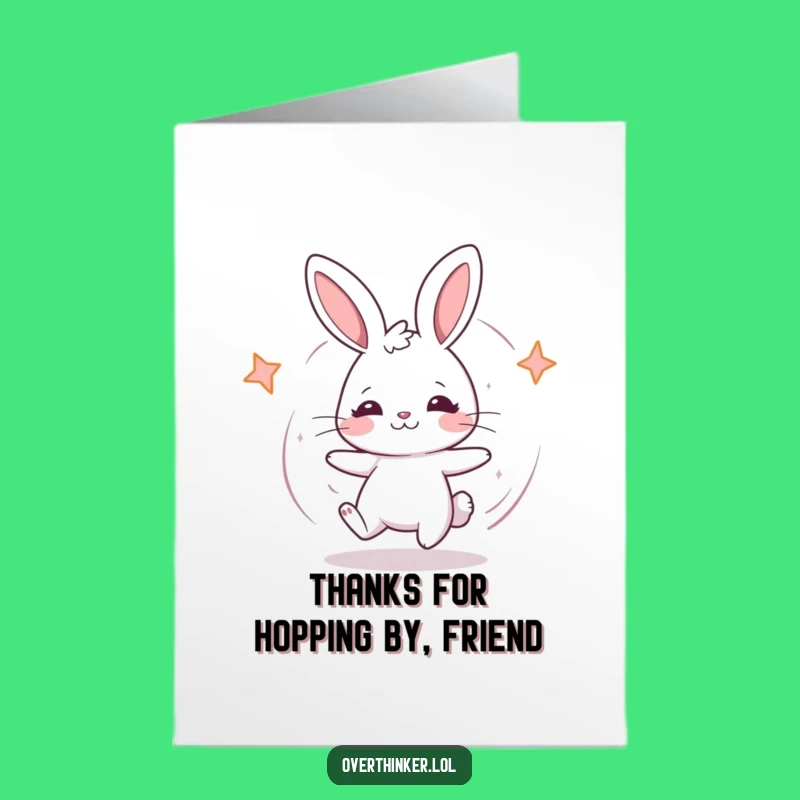 Free Printable Kawaii Rabbit Thank You Card - Funny Downloadable Gift