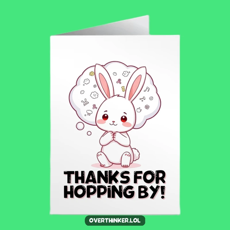 Free Printable Kawaii Rabbit Thank You Card - Worry-Free Thanks Funny Downloadable!