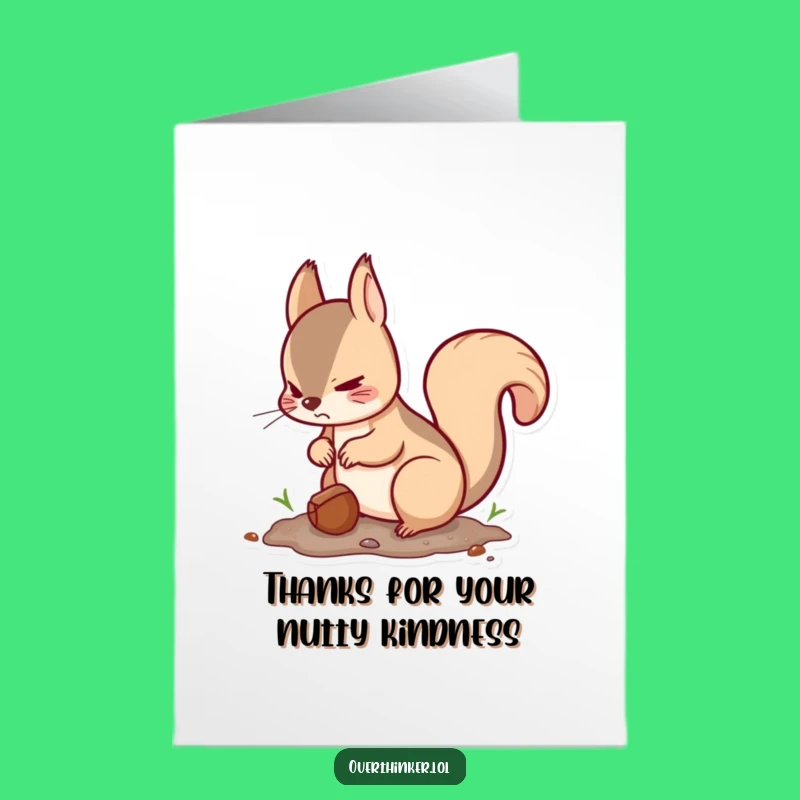Free Printable Kawaii Squirrel Thank You Card - Funny Downloadable Gift