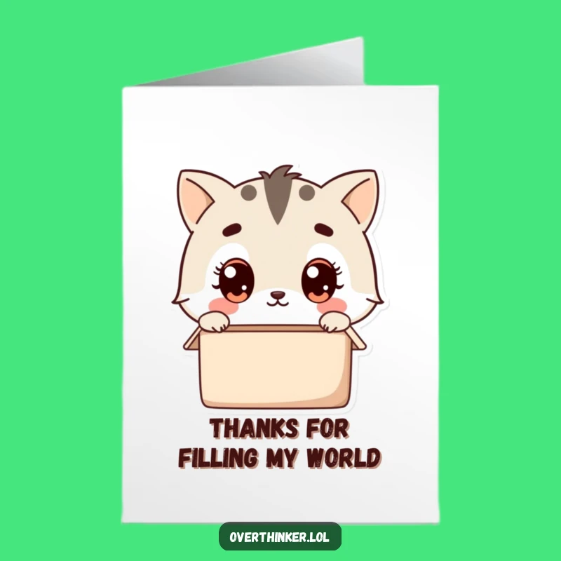 Free Printable Kawaii Thank You Card: Empty Box Gratitude Funny Downloadable