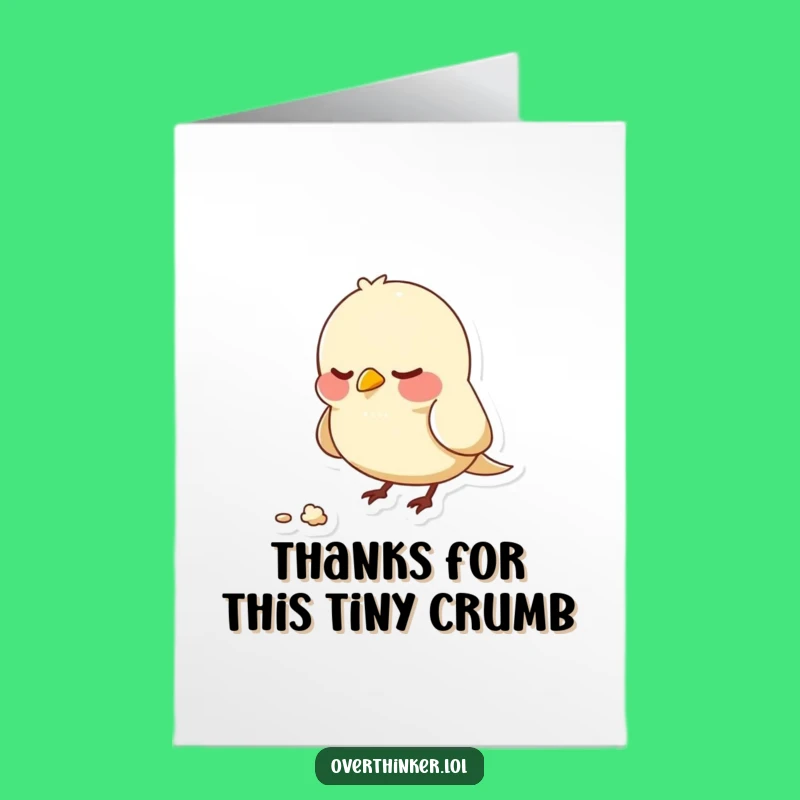 Free Printable Nervous Bird Thank You Card Funny Downloadable Gift for Shy Thanks
