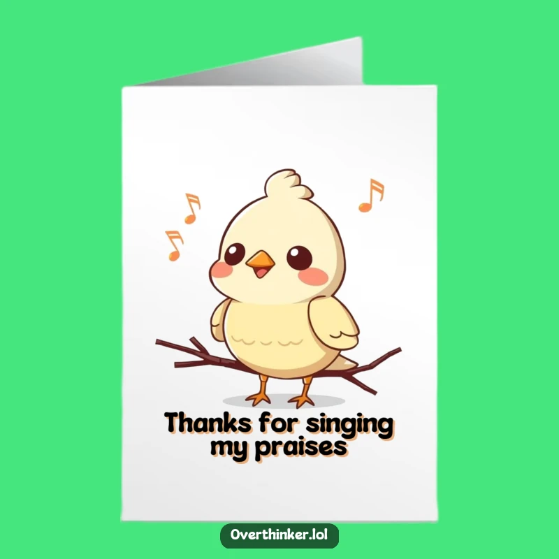 Humorous Free Printable Thank You Card: Bird's Song Fade, Downloadable Gratitude