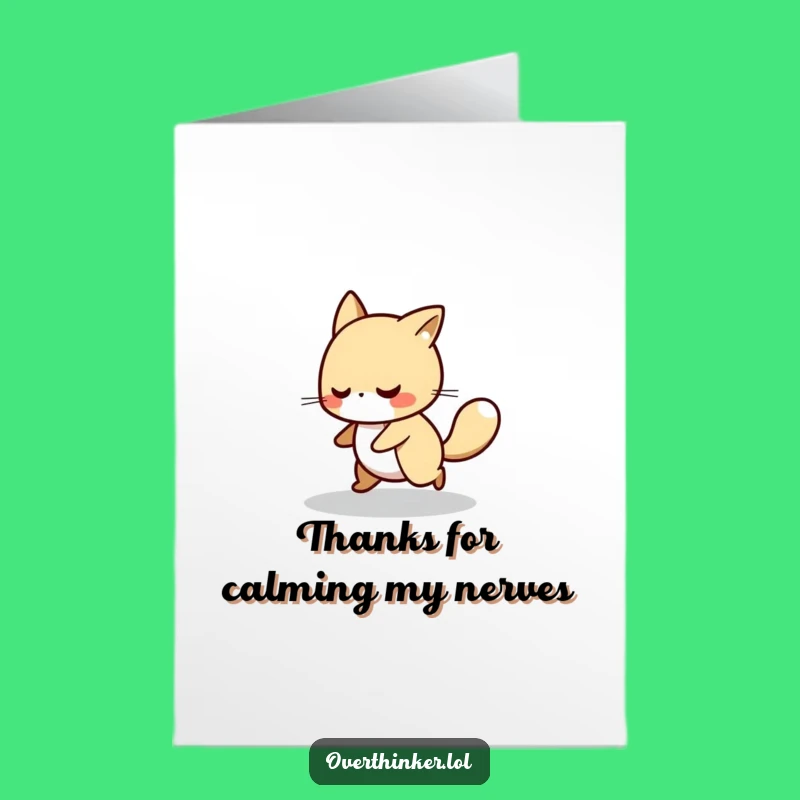 Free Printable Thank You Card: Pacing Character, Humorous Downloadable Gift