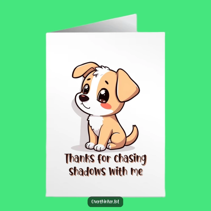 Free Printable Thank You Card: Dog's Shadow Mystery - Humorous Downloadable Gratitude!