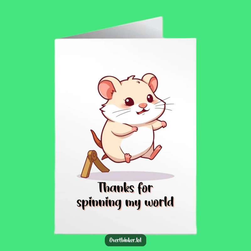 Free Printable Thank You Card: Hamster's Thoughts - Humorous Downloadable Appreciation!