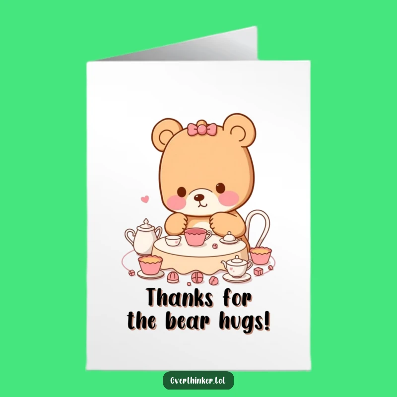 Free Printable Kawaii Bear Thank You Card - Thanks For The Perfect Plan Funny Downloadable!