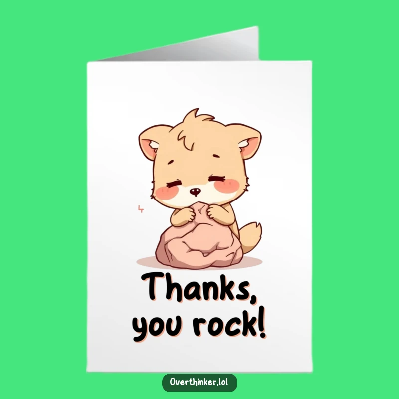Free Printable Thank You Card: Animal Shares Secrets with Rock - Downloadable DIY Gift of Gratitude