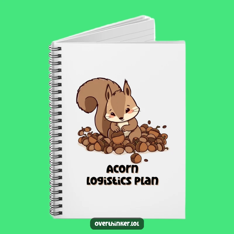 Funny Squirrel Acorn Stash Notebook - Journal for Busy Thoughts & Squirrel Lovers