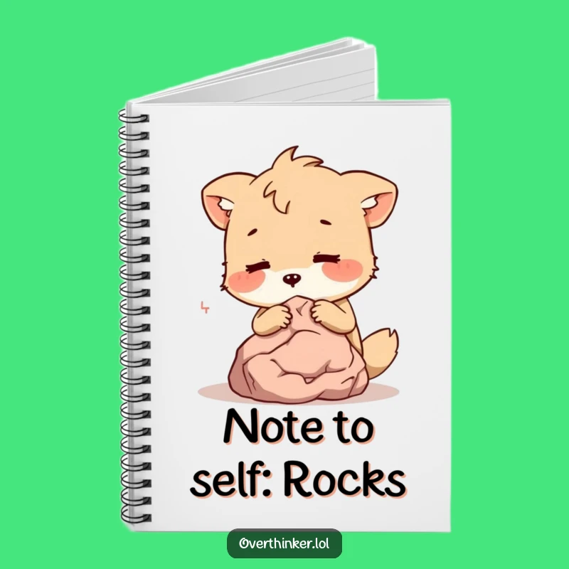 Funny Animal Whispers Secrets to Rock Notebook - Journal Your Thoughts Gift