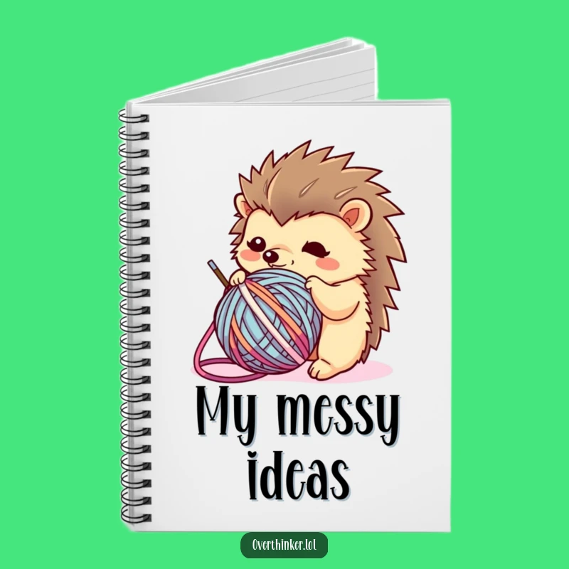 Funny Kawaii Hedgehog Notebook: Yarn Entanglement, Humorous Journal Gift