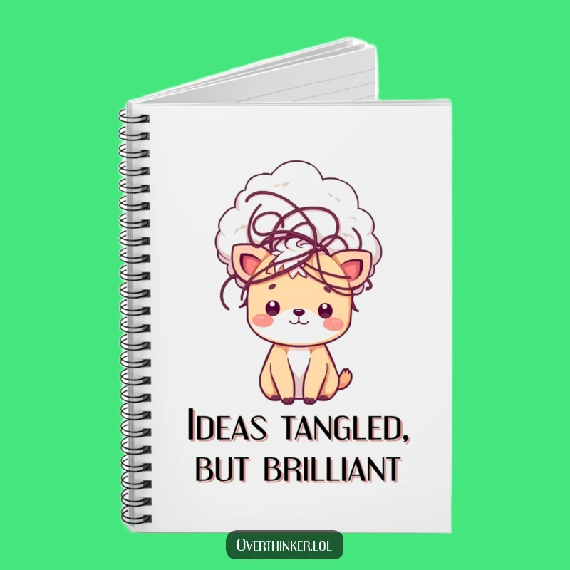 Funny Tangled Thoughts Kawaii Notebook: Cute Animal Journal, Handy Funny Gift