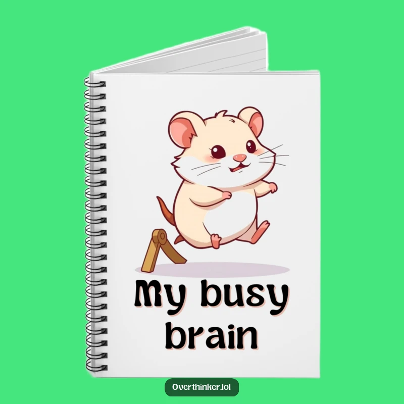Funny Hamster Notebook: Thoughtful Wheel Runner, Jot Down Ideas