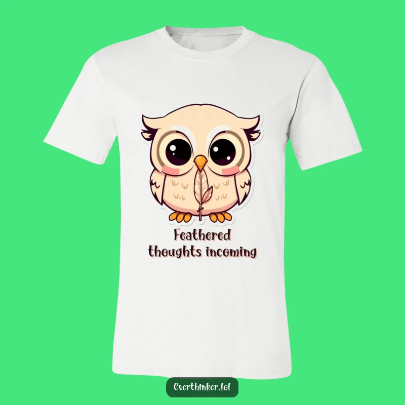 Funny Kawaii Owl Feather Obsession T-Shirt - Hilarious Gift Idea