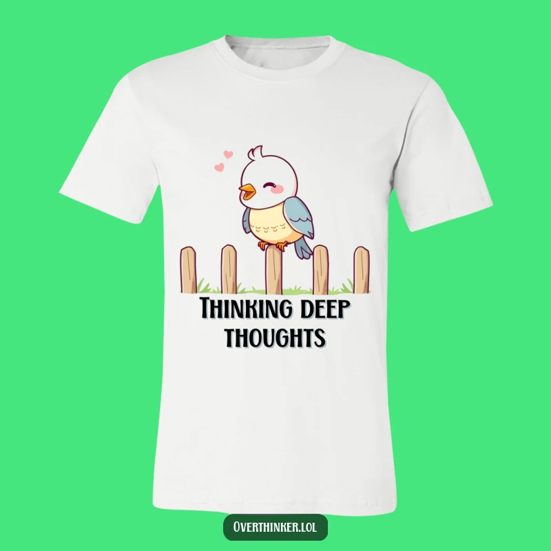 Funny Bird Contemplation T-Shirt: Hilarious Intellectual Tee for Thinkers