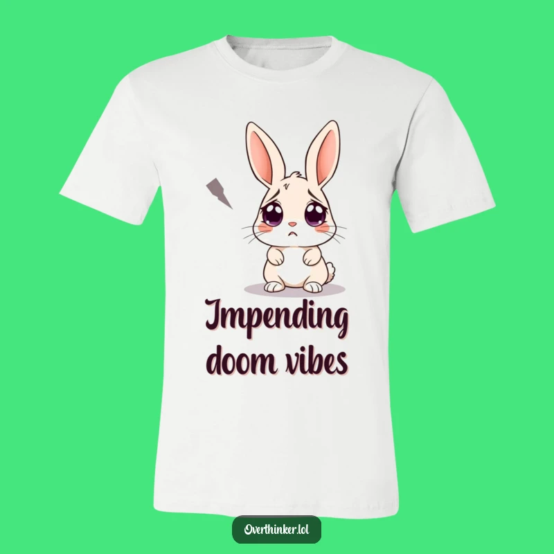 Funny Rabbit Shadow T-Shirt: Worried Bunny's Anxiety, Hilarious Tee Gift