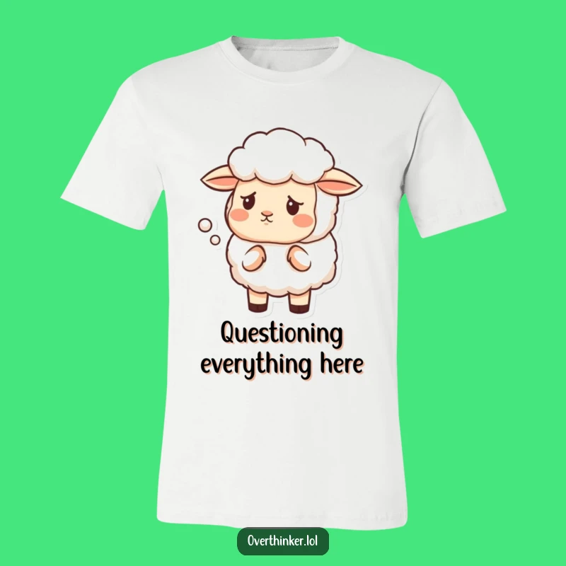 Funny Sheep Cloud T-Shirt: Wear Your Puzzled Thoughts Hilariously!