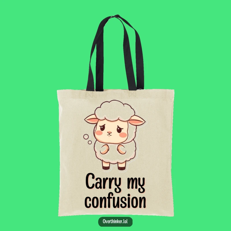 Funny Sheep Cloud Tote Bag: Carry Your Questions Hilariously!