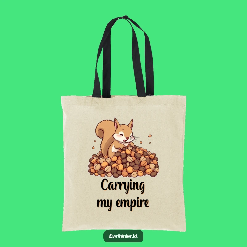 Funny Squirrel Tote Bag: Cute Rodent's Nut Stash, Practical & Hilarious Gift