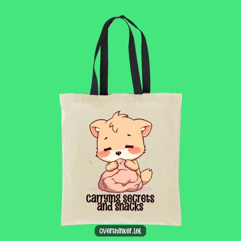 Funny Animal Whispers Secrets to Rock Tote Bag - Large & Hilarious Gift