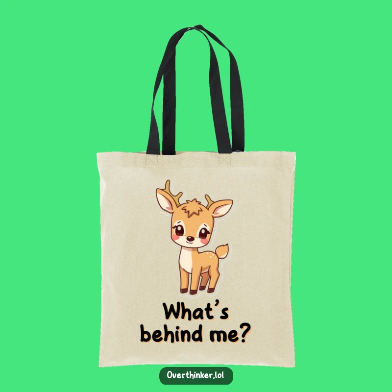 Funny Deer Watching Tail Tote Bag - Whimsical Carry-All Gift