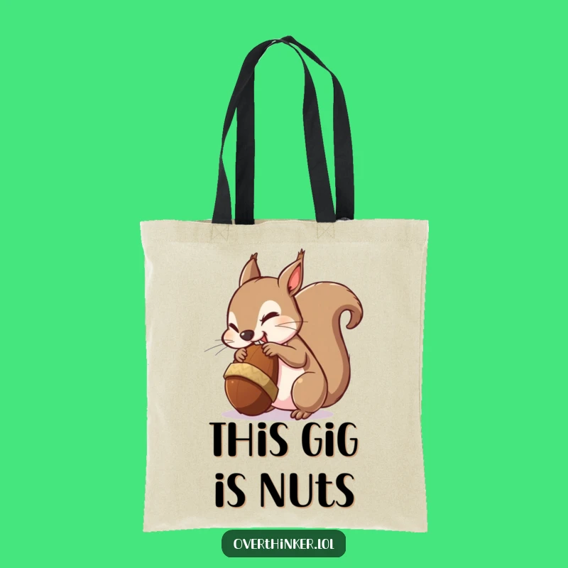 Funny Squirrel Giant Acorn Tote Bag: Hilarious Shopping Bag for Overwhelmed Souls